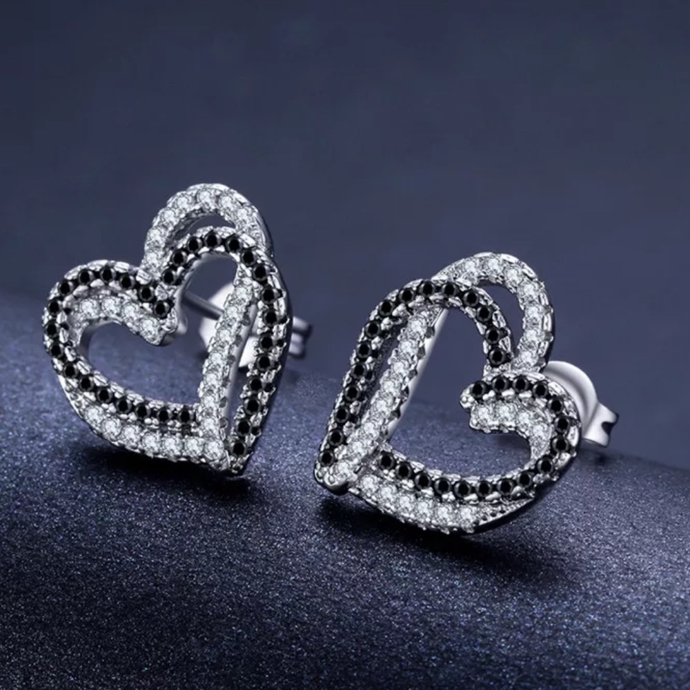 Sterling Silver  Heart Stud Earring